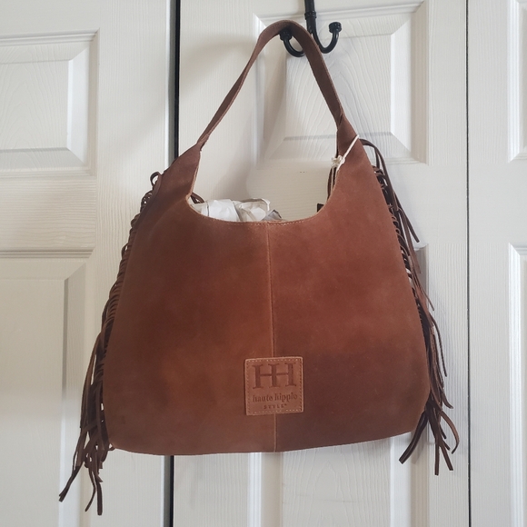 Haute Hippie Handbags - HAUTIE HIPPIE NWT FRINGE SUEDE HOBO BAG. SHOULDER . BROWN WESTERN BOHO